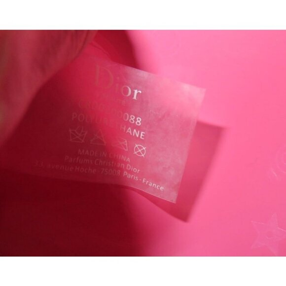 Dior Cosmetic Makeup Beauty Pouch Clutch Hot Pink D Embellished Zipper Charm - Picture 10 of 12